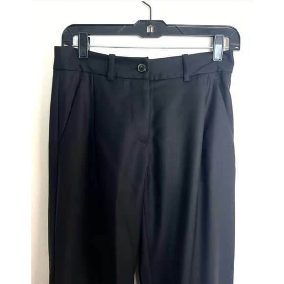 NEW! Nili Lotan 2 Bertina Slouchy VIRGIN WOOL Pants Pleats High Rise Button Hem - Picture 10 of 14